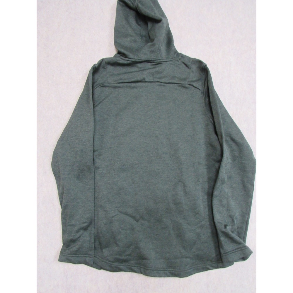 Under Armour Mens ColdGear Fitted Hoodie Green Heathered Logo Sweatshirt Medium - Picture 4 of 6
